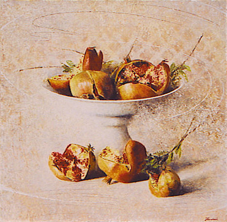 Melograne, 1998, Olio su tela, cm. 60 x 60