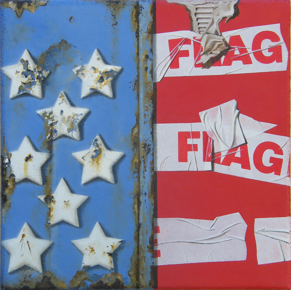 Flag, 2015, Olio su tela, 30 x 30 cm