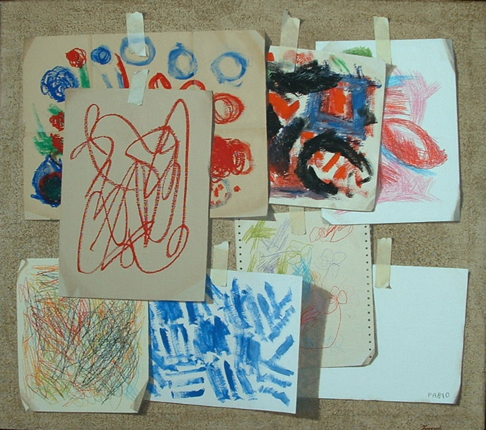 Impression, 2009, olio e pastelli a cera su tela, cm 80 x 90