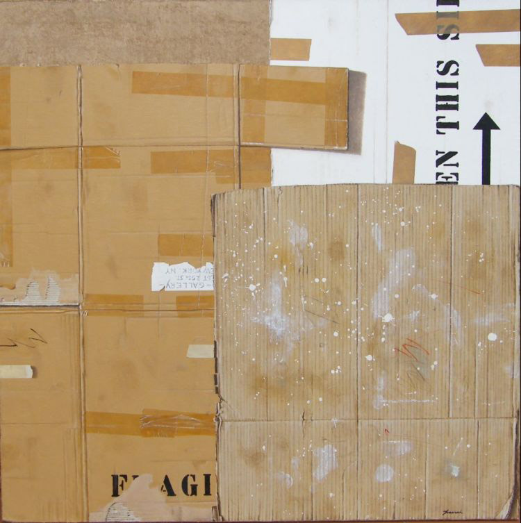 Boxes, 2009, Olio su tela, 120 x 120 cm