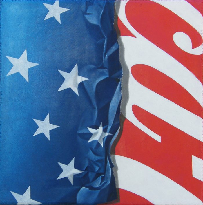 CocaCola e Baci, 2015, Olio su tela, 30 x 30 cm