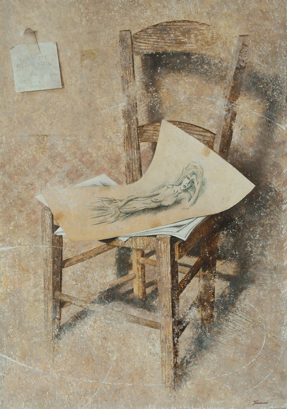L'amore perduto, 2004, olio e pastelli a cera su tela, cm. 70 x 100