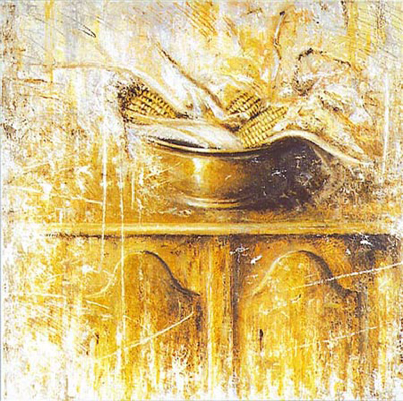 Le pannocchie 1996, olio su tela, cm. 60 x 60