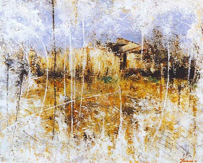 Paesaggio toscano 1996, olio su tela, cm. 50 x 40