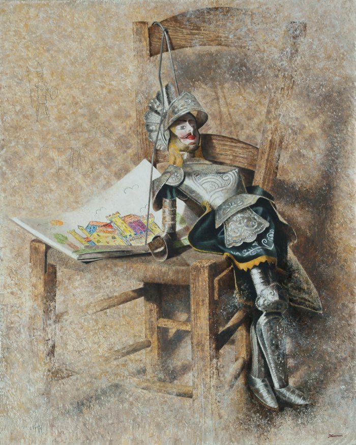 Racconti, 2004, olio e pastello a cera su tela, cm. 80 x 100