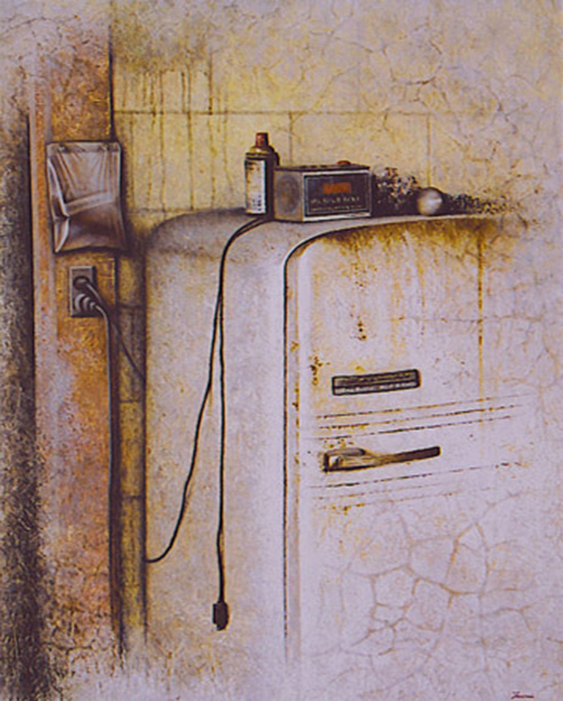 Ronnie's ice house 2003, olio su tela , cm. 80 x 100